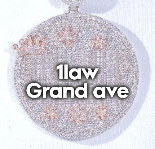 CUSTOM LETTER NECKLACE 3D BIG CROWN DISC sold by The GUU Shop