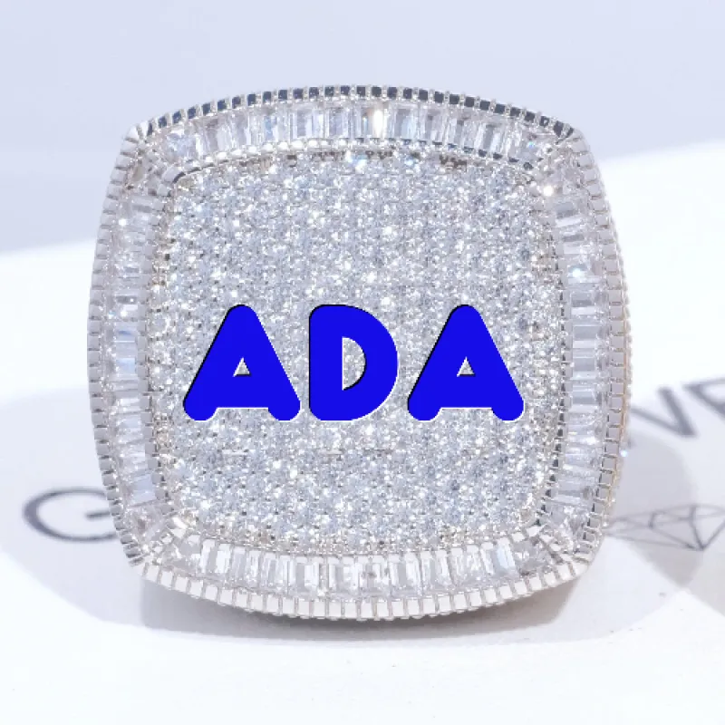 CUSTOM LETTER 3D ICED RING made by The GUU Shop