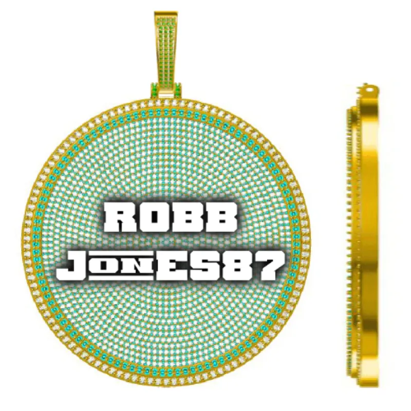 CUSTOM LETTER NECKLACE 3D BIG DISC made by The GUU Shop