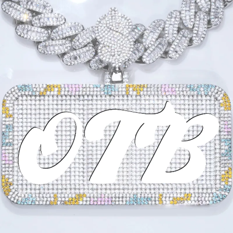 CUSTOM LETTER NECKLACE 3D COLORFUL SQUARE made by The GUU Shop