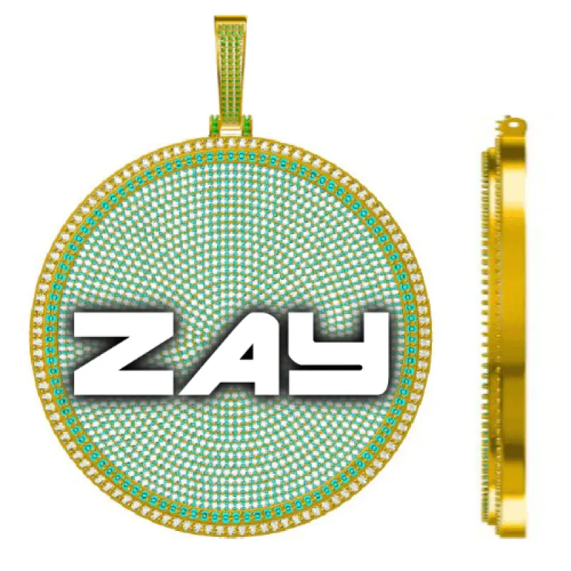 CUSTOM LETTER NECKLACE 3D BIG DISC made by The GUU Shop