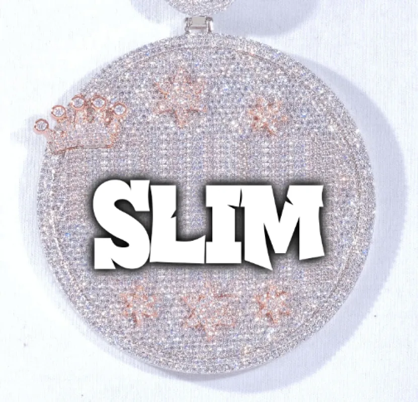 CUSTOM LETTER NECKLACE 3D BIG CROWN DISC made by The GUU Shop