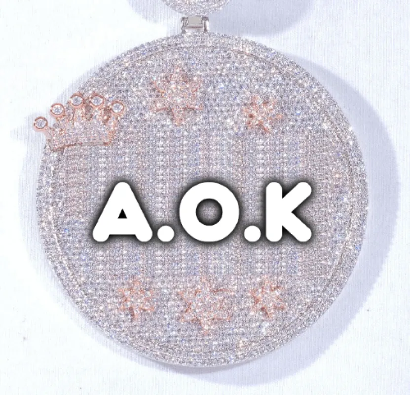 CUSTOM LETTER NECKLACE 3D BIG CROWN DISC made by The GUU Shop