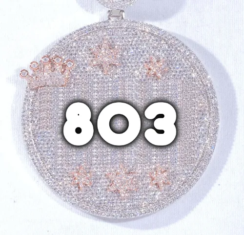 CUSTOM LETTER NECKLACE 3D BIG CROWN DISC sold by The GUU Shop