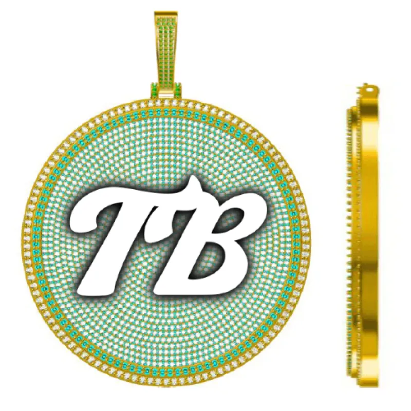 CUSTOM LETTER NECKLACE 3D BIG DISC made by The GUU Shop