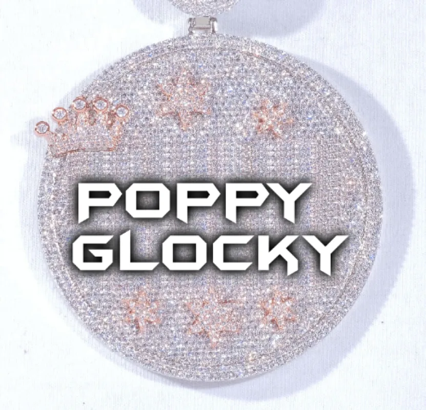 CUSTOM LETTER NECKLACE 3D BIG CROWN DISC made by The GUU Shop