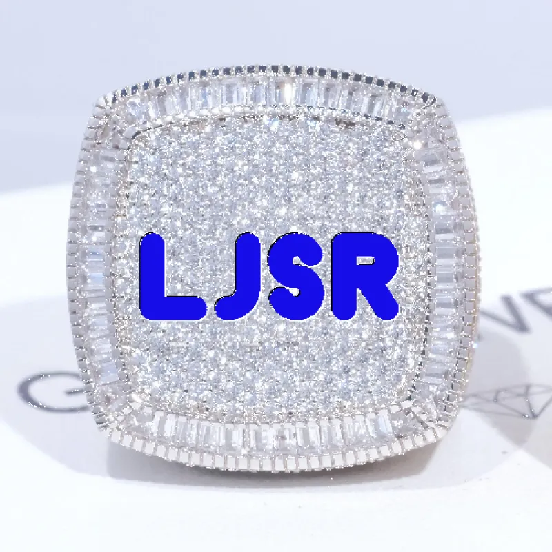 CUSTOM LETTER 3D ICED RING made by The GUU Shop