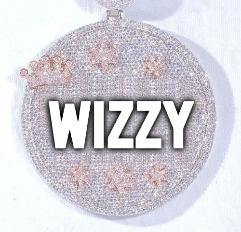 CUSTOM LETTER NECKLACE 3D BIG CROWN DISC made by The GUU Shop