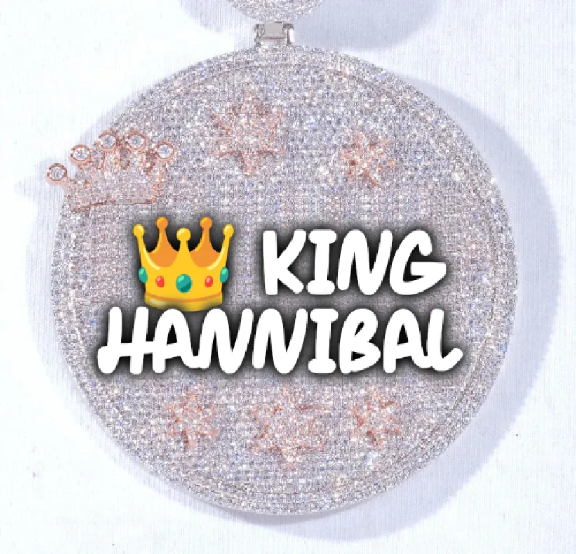 CUSTOM LETTER NECKLACE 3D BIG CROWN DISC made by The GUU Shop