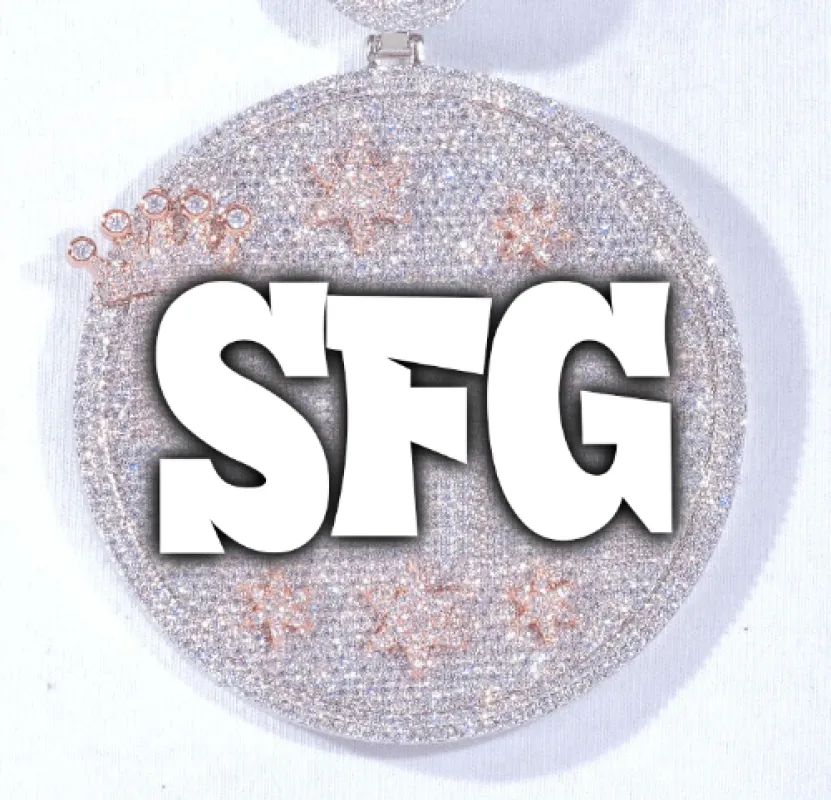 CUSTOM LETTER NECKLACE 3D BIG CROWN DISC made by The GUU Shop