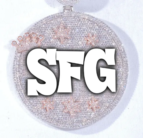 CUSTOM LETTER NECKLACE 3D BIG CROWN DISC sold by The GUU Shop