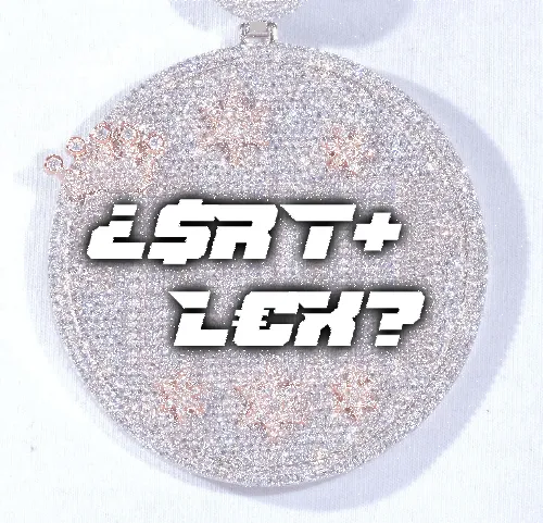 CUSTOM LETTER NECKLACE 3D BIG CROWN DISC sold by The GUU Shop