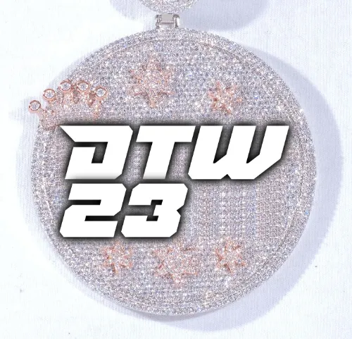 CUSTOM LETTER NECKLACE 3D BIG CROWN DISC sold by The GUU Shop