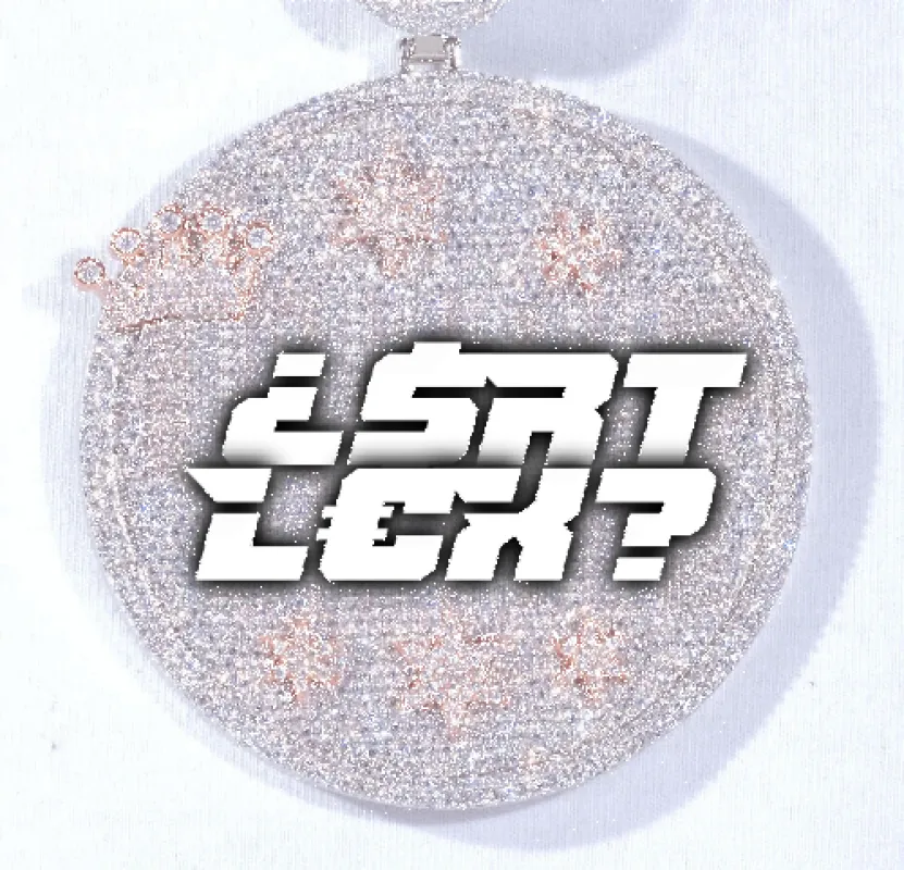 CUSTOM LETTER NECKLACE 3D BIG CROWN DISC made by The GUU Shop