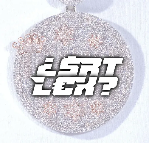 CUSTOM LETTER NECKLACE 3D BIG CROWN DISC sold by The GUU Shop