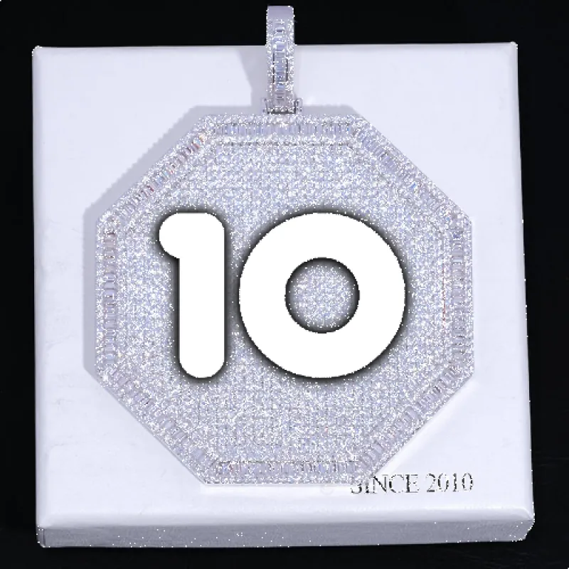 CUSTOM LETTER NECKLACE 3D BIG OCTAGON made by The GUU Shop