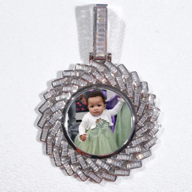 Large 3D Baguette Custom Picture Pendant made by The GUU Shop