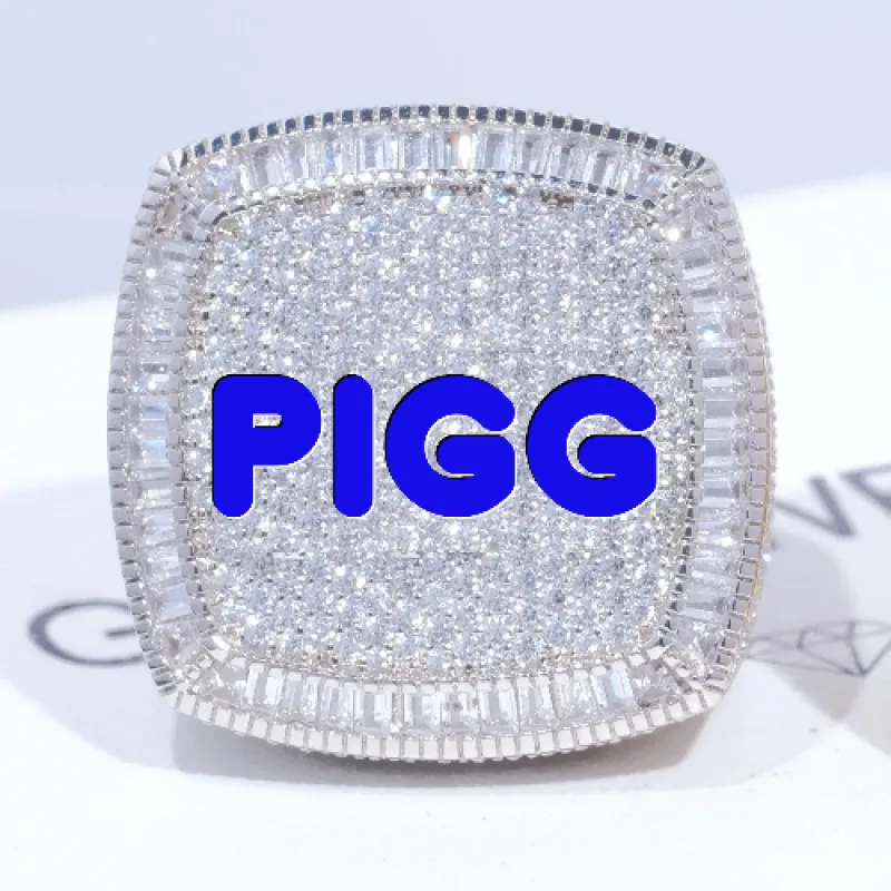 CUSTOM LETTER 3D ICED RING made by The GUU Shop