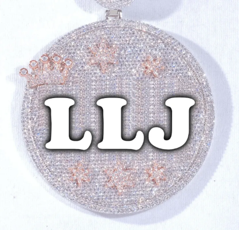 CUSTOM LETTER NECKLACE 3D BIG CROWN DISC made by The GUU Shop