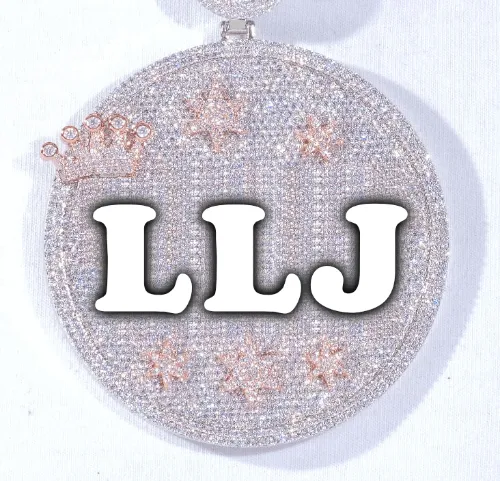 CUSTOM LETTER NECKLACE 3D BIG CROWN DISC sold by The GUU Shop