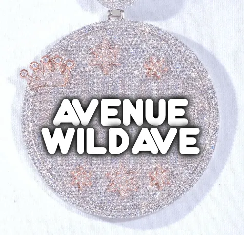 CUSTOM LETTER NECKLACE 3D BIG CROWN DISC sold by The GUU Shop