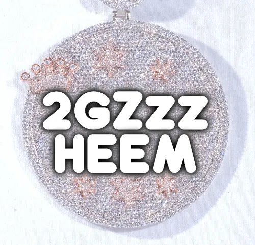 CUSTOM LETTER NECKLACE 3D BIG CROWN DISC sold by The GUU Shop