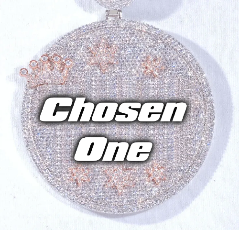 CUSTOM LETTER NECKLACE 3D BIG CROWN DISC made by The GUU Shop