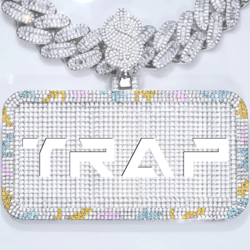 CUSTOM LETTER NECKLACE 3D COLORFUL SQUARE made by The GUU Shop