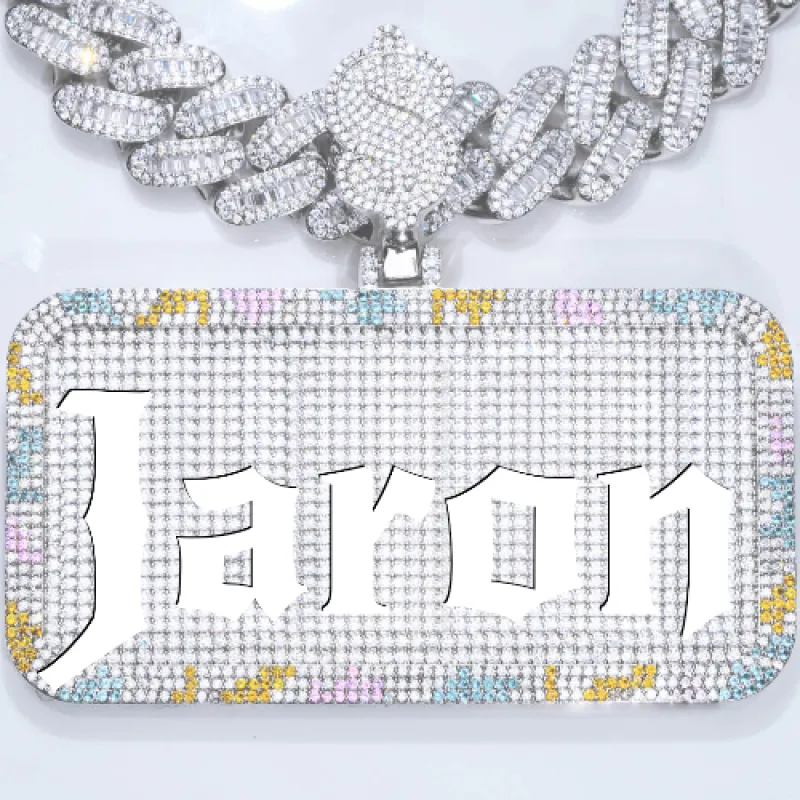 CUSTOM LETTER NECKLACE 3D COLORFUL SQUARE made by The GUU Shop