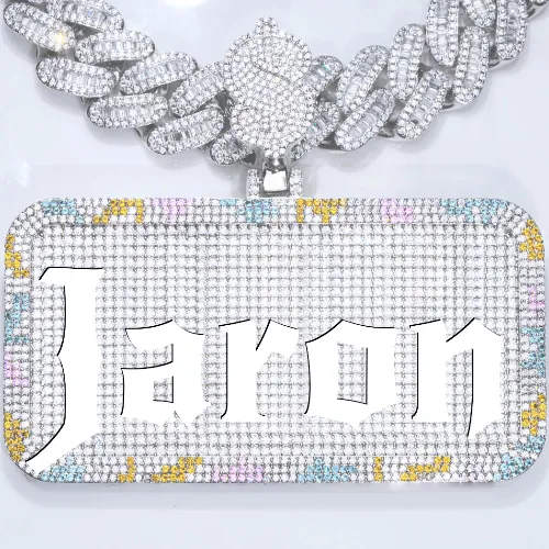 CUSTOM LETTER NECKLACE 3D COLORFUL SQUARE sold by The GUU Shop