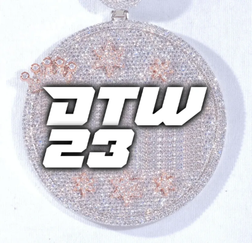 CUSTOM LETTER NECKLACE 3D BIG CROWN DISC made by The GUU Shop