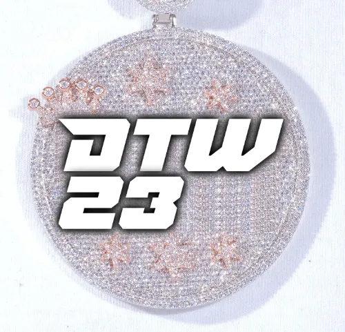 CUSTOM LETTER NECKLACE 3D BIG CROWN DISC sold by The GUU Shop