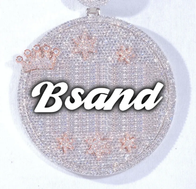 CUSTOM LETTER NECKLACE 3D BIG CROWN DISC made by The GUU Shop