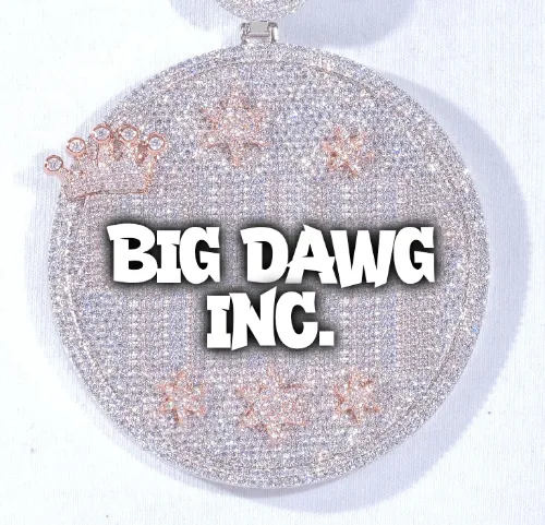 CUSTOM LETTER NECKLACE 3D BIG CROWN DISC sold by The GUU Shop