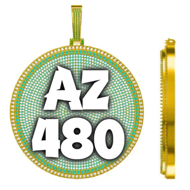 CUSTOM LETTER NECKLACE 3D BIG DISC made by The GUU Shop