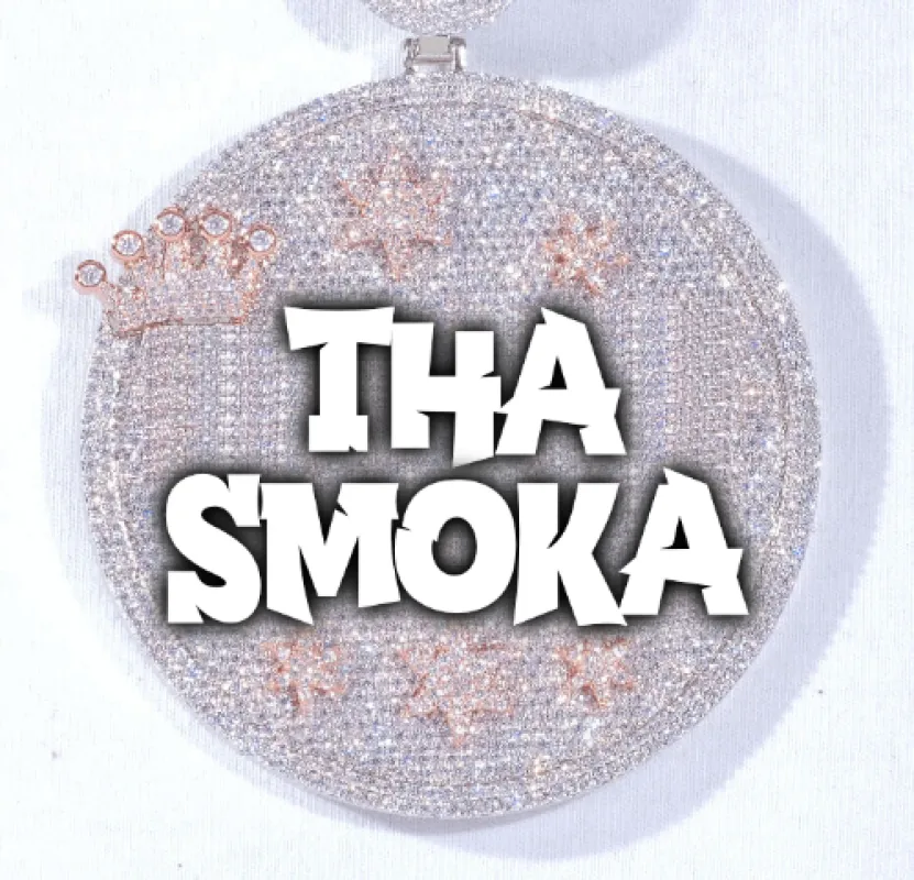 CUSTOM LETTER NECKLACE 3D BIG CROWN DISC made by The GUU Shop