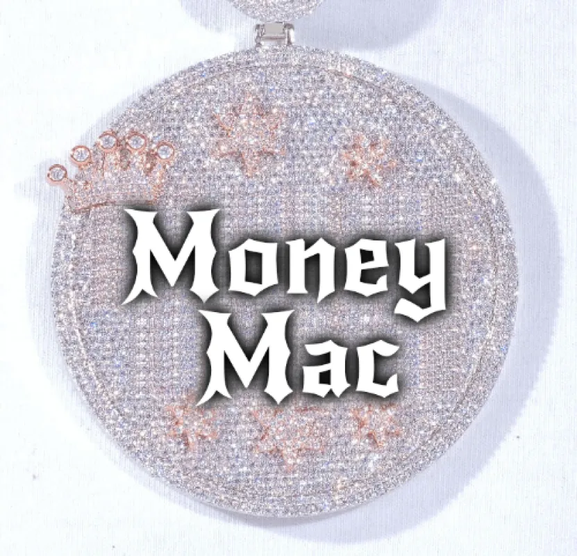 CUSTOM LETTER NECKLACE 3D BIG CROWN DISC made by The GUU Shop