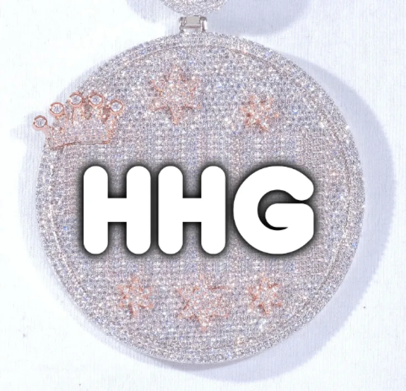 CUSTOM LETTER NECKLACE 3D BIG CROWN DISC made by The GUU Shop