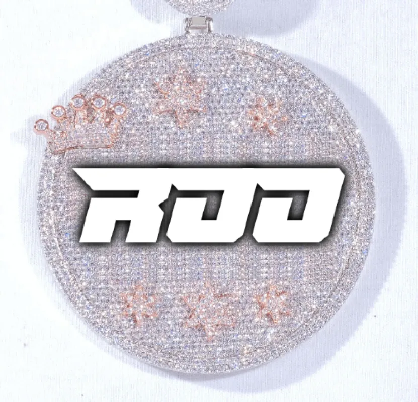 CUSTOM LETTER NECKLACE 3D BIG CROWN DISC made by The GUU Shop