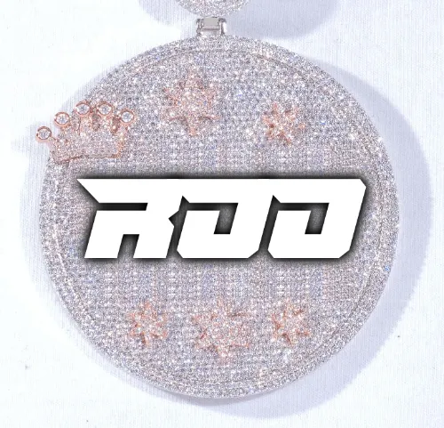 CUSTOM LETTER NECKLACE 3D BIG CROWN DISC sold by The GUU Shop