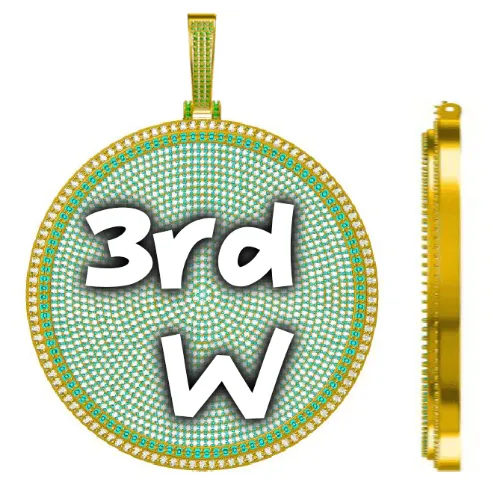 CUSTOM LETTER NECKLACE 3D BIG DISC sold by The GUU Shop