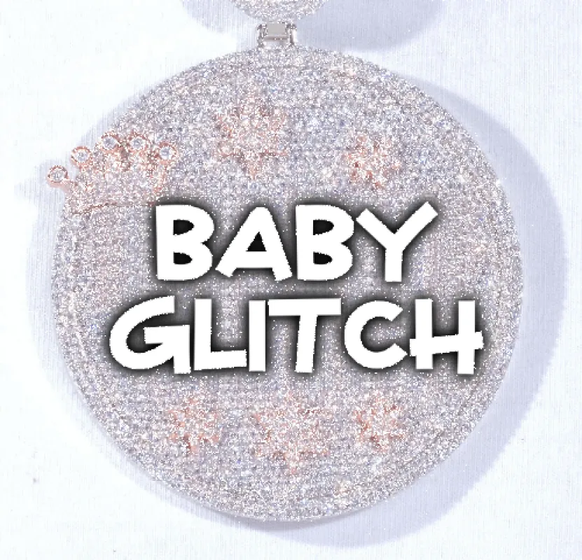 CUSTOM LETTER NECKLACE 3D BIG CROWN DISC made by The GUU Shop