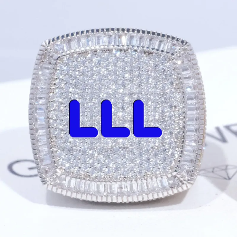 CUSTOM LETTER 3D ICED RING made by The GUU Shop