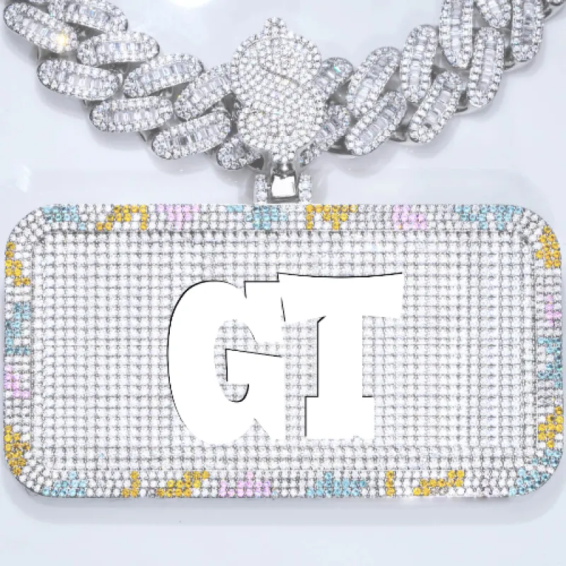 CUSTOM LETTER NECKLACE 3D COLORFUL SQUARE made by The GUU Shop
