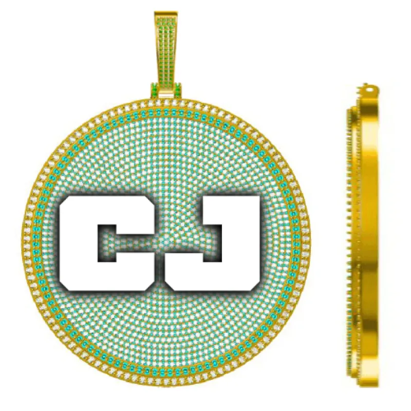 CUSTOM LETTER NECKLACE 3D BIG DISC made by The GUU Shop