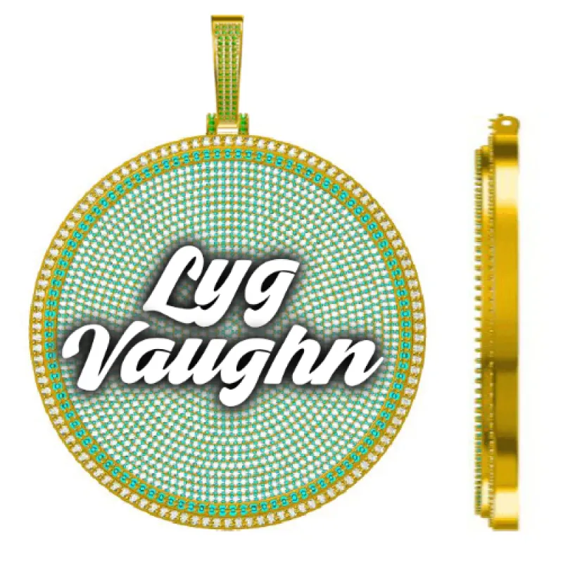 CUSTOM LETTER NECKLACE 3D BIG DISC made by The GUU Shop