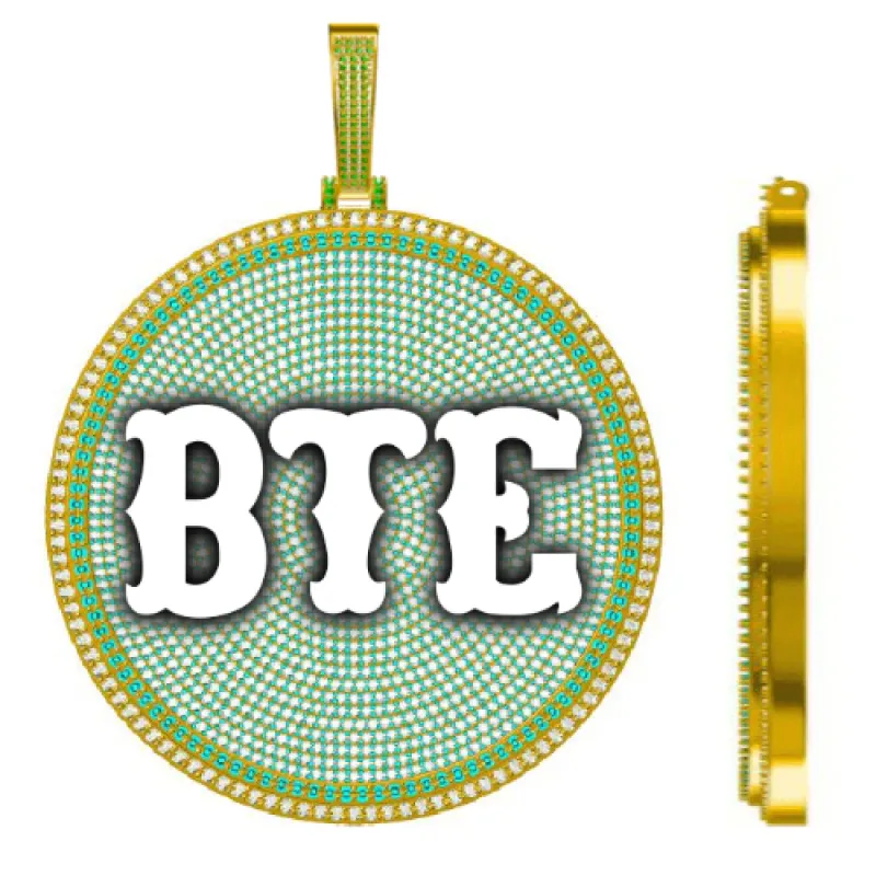 CUSTOM LETTER NECKLACE 3D BIG DISC made by The GUU Shop