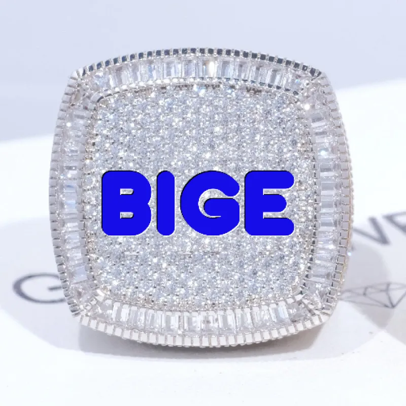 CUSTOM LETTER 3D ICED RING made by The GUU Shop