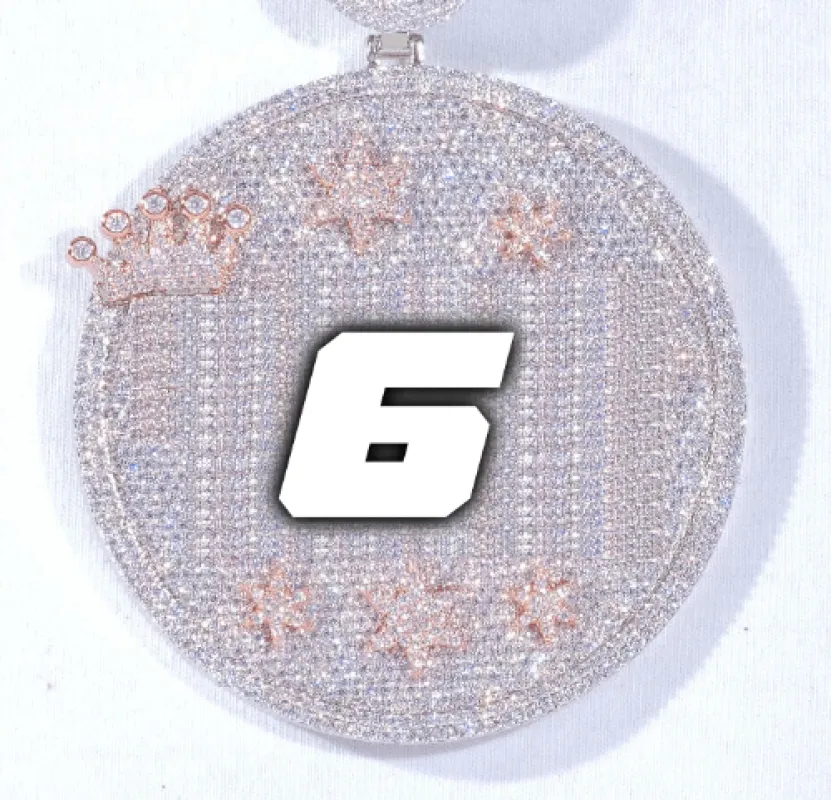 CUSTOM LETTER NECKLACE 3D BIG CROWN DISC made by The GUU Shop