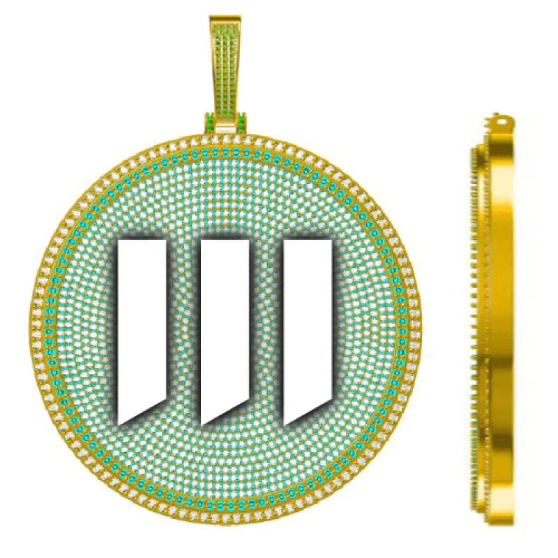 CUSTOM LETTER NECKLACE 3D BIG DISC made by The GUU Shop